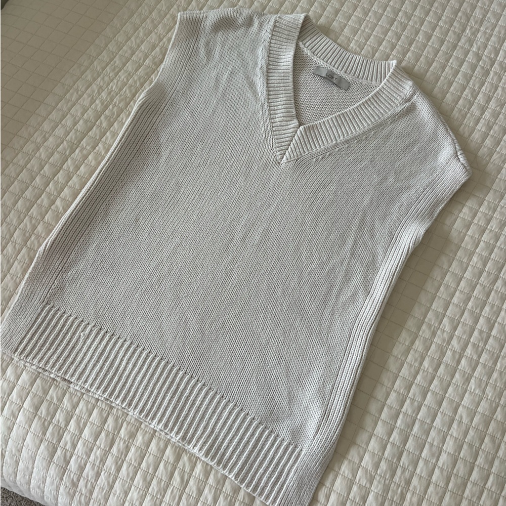 Cream Loft sweater vest
